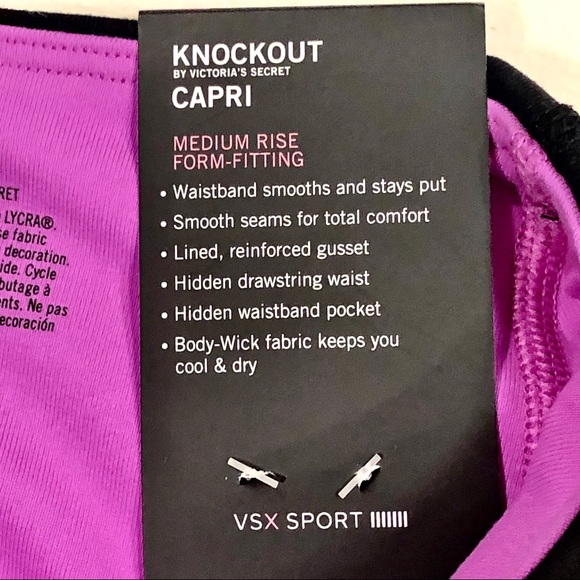 NWT VS VSX Sport Logo Med. Rise Knockout Capri, XS - Picture 9 of 10